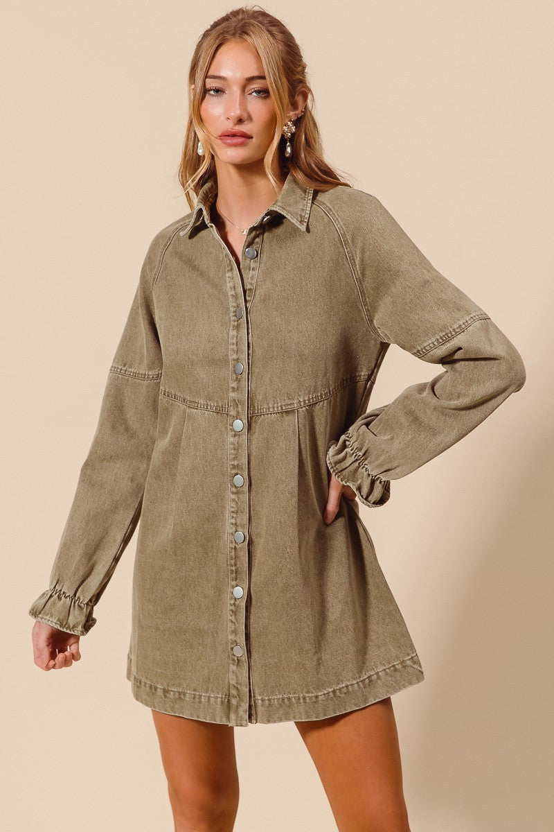 Sidney- Washed Denim Dress