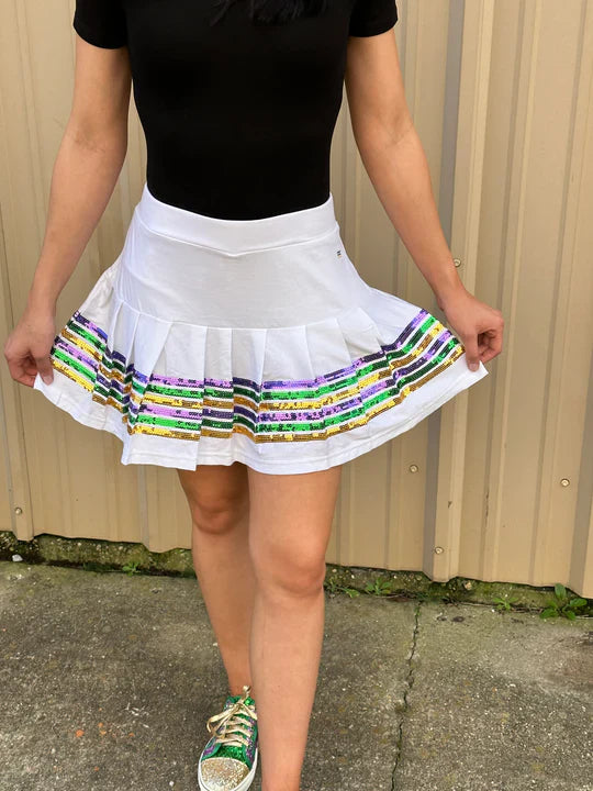 Sequin Stripes Adult Skort