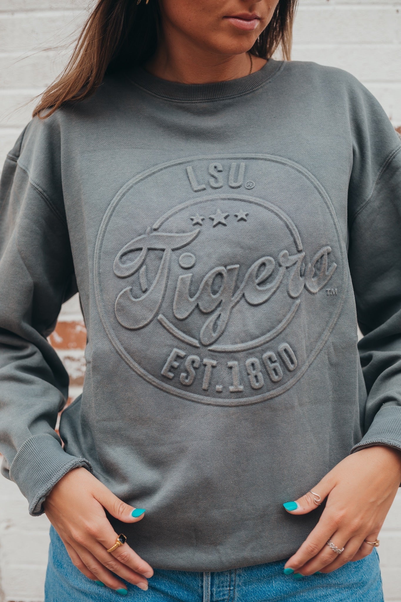 LSU- Carson Circle Embossed Sweatshirt