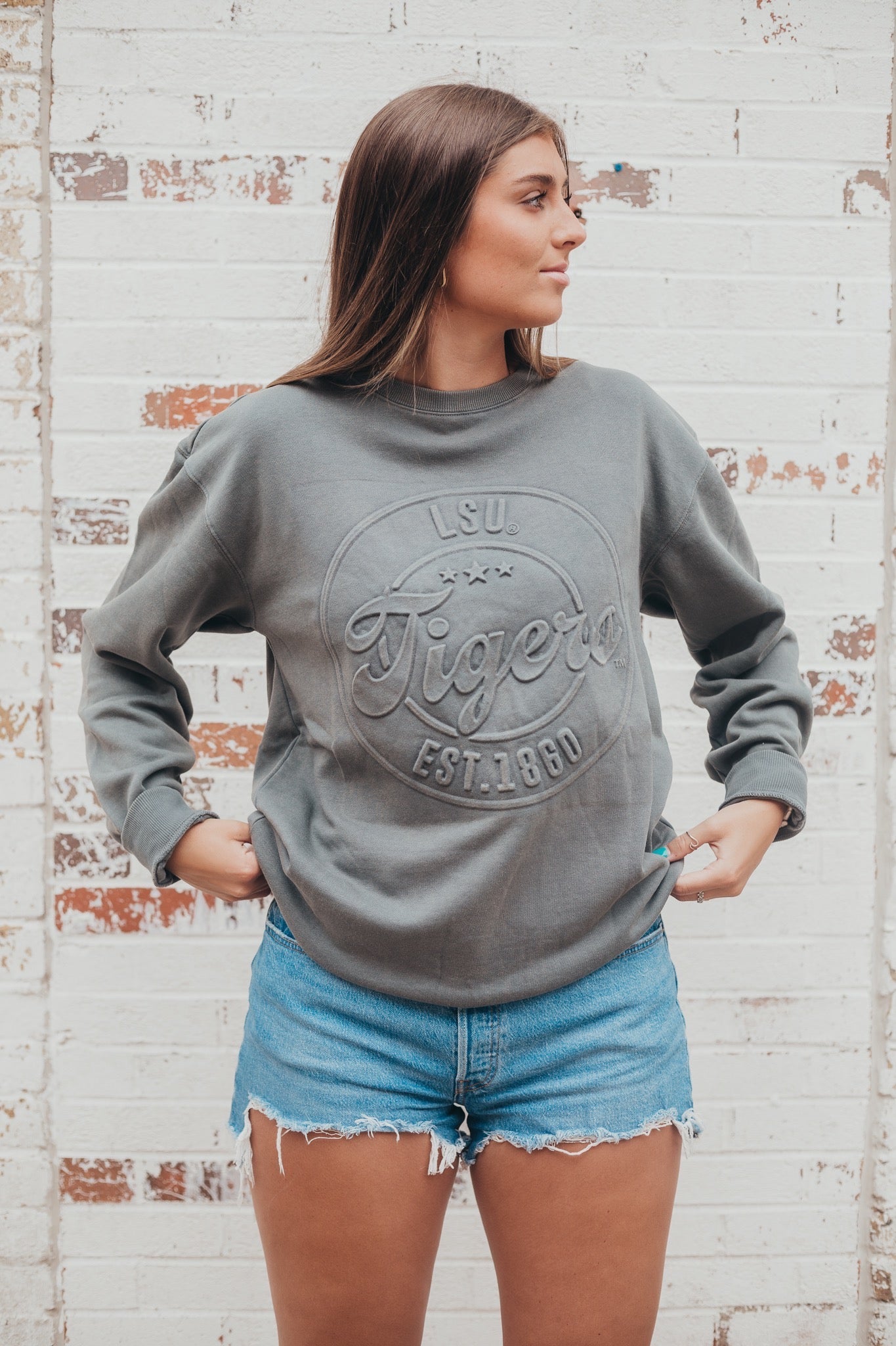 LSU- Carson Circle Embossed Sweatshirt